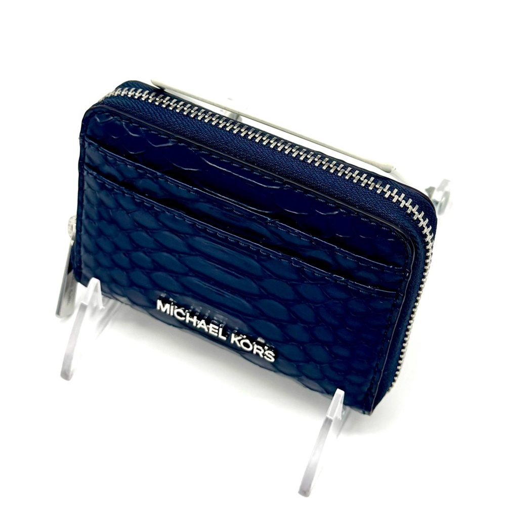 Michael Kors Medium ZA Card Case Wallet Navy Blue Multi - Picture 6 of 8